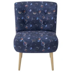 Wohnen Retro Möbel|Sessel*Sessel in Blau mit Planeten und Sternen - Marcs