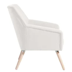 Wohnen Designermöbel*Sessel in Creme Velours-Stoff - Emia