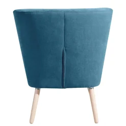 Wohnen Retro Möbel|Sessel*Sessel in Petrol Blau Velours - Curedo