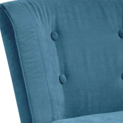 Wohnen Retro Möbel|Sessel*Sessel in Petrol Blau Velours - Curedo