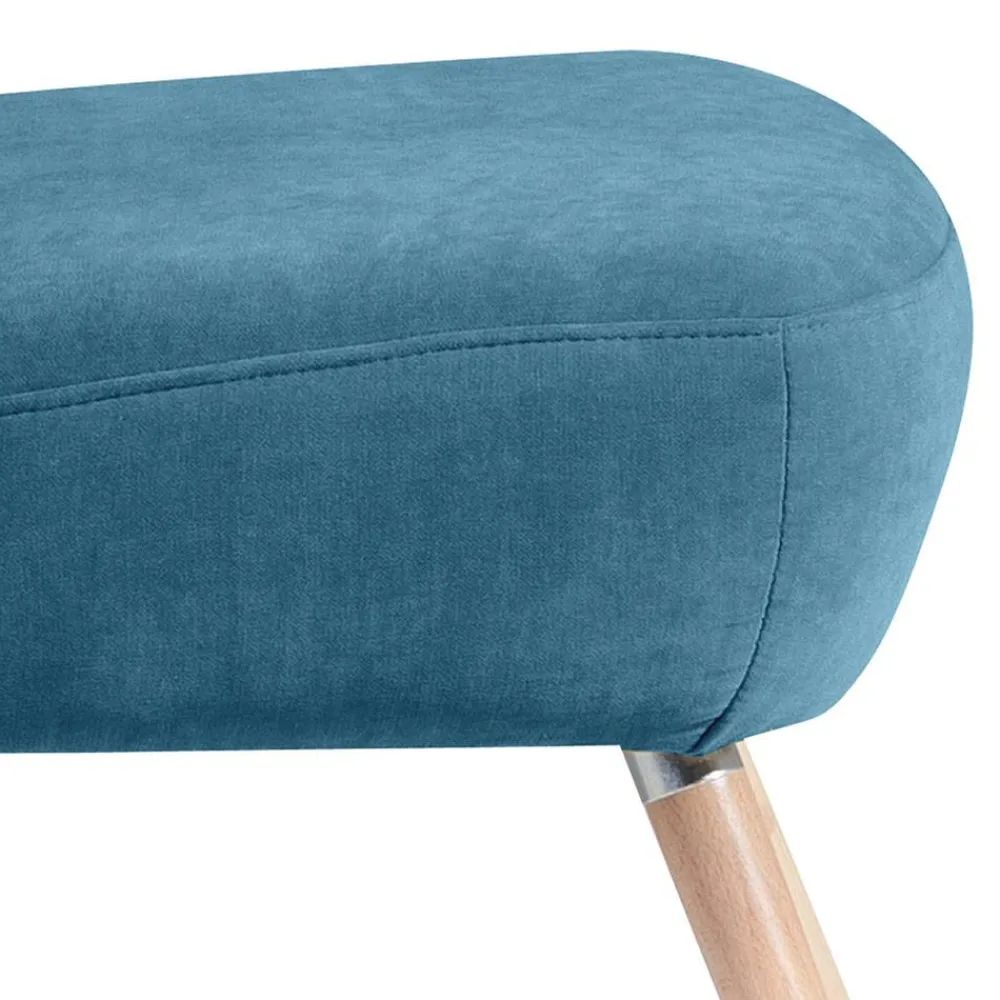 Wohnen Retro Möbel|Sessel*Sessel in Petrol Blau Velours - Curedo