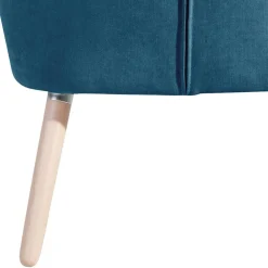 Wohnen Retro Möbel|Sessel*Sessel in Petrol Blau Velours - Curedo