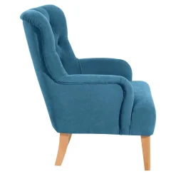 Wohnen Sessel in Petrol und Buche Natur - Emalik