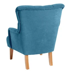 Wohnen Sessel in Petrol und Buche Natur - Emalik