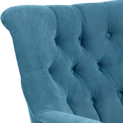 Wohnen Sessel in Petrol und Buche Natur - Emalik