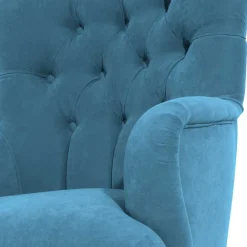 Wohnen Sessel in Petrol und Buche Natur - Emalik