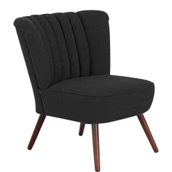 Wohnen Sessel in Schwarz und Nussbaum - Nastasia