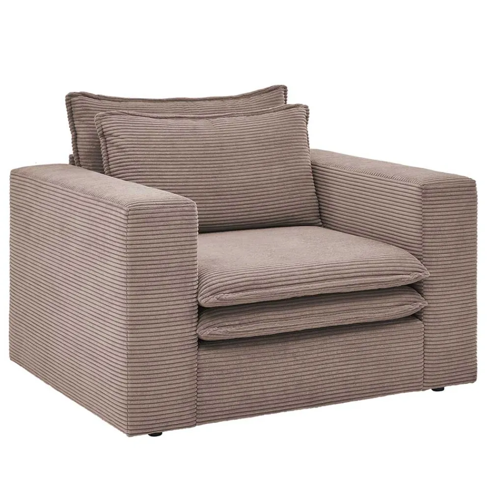 Wohnen Braune Möbel|Sessel & Hocker*Sessel mit Hocker im Set - Anyna (zweiteilig)