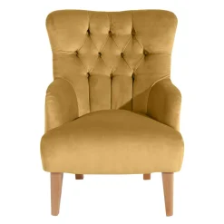 Wohnen Sessel mit Ohren in Maisgelb und Buche - Amarello