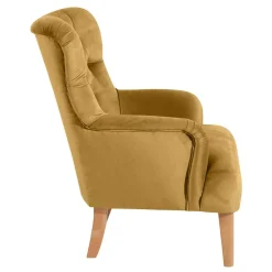 Wohnen Sessel mit Ohren in Maisgelb und Buche - Amarello