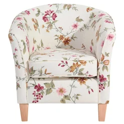 Wohnen Sessel mit Stoffbezug mit Blumen Dessin - Barbadus