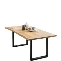 Wohnen Küchen-Essgruppen|Esszimmer Komplett*Set Baumkantentisch & Samtstühle - Sylverta (fünfteilig)