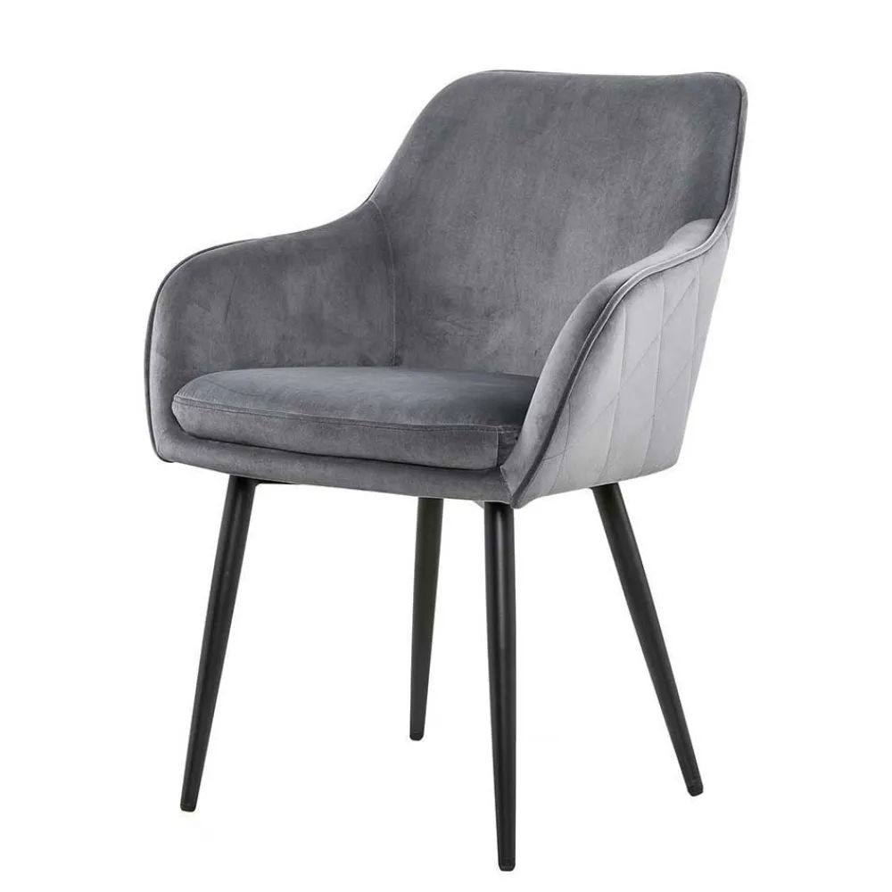 Wohnen Küchen-Essgruppen|Esszimmer Komplett*Set Baumkantentisch & Samtstühle - Sylverta (fünfteilig)