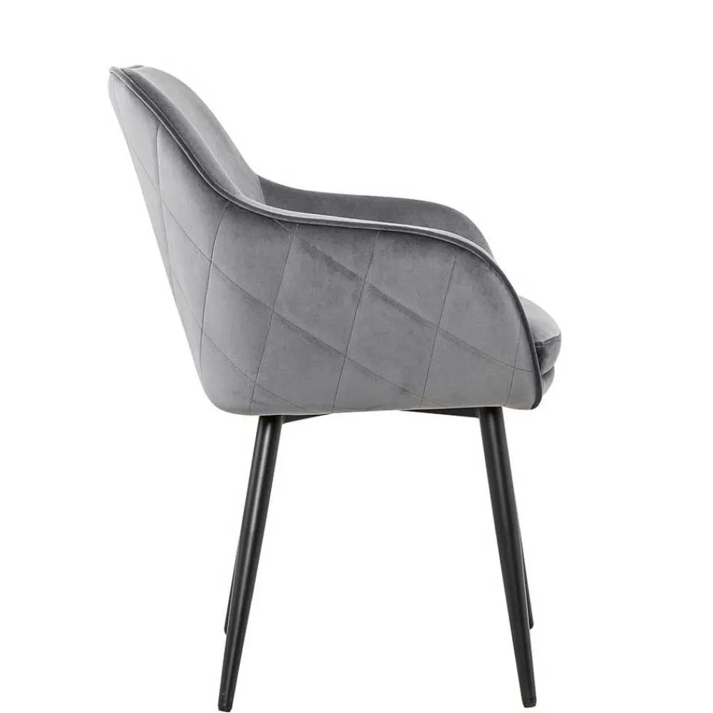 Wohnen Küchen-Essgruppen|Esszimmer Komplett*Set Baumkantentisch & Samtstühle - Sylverta (fünfteilig)