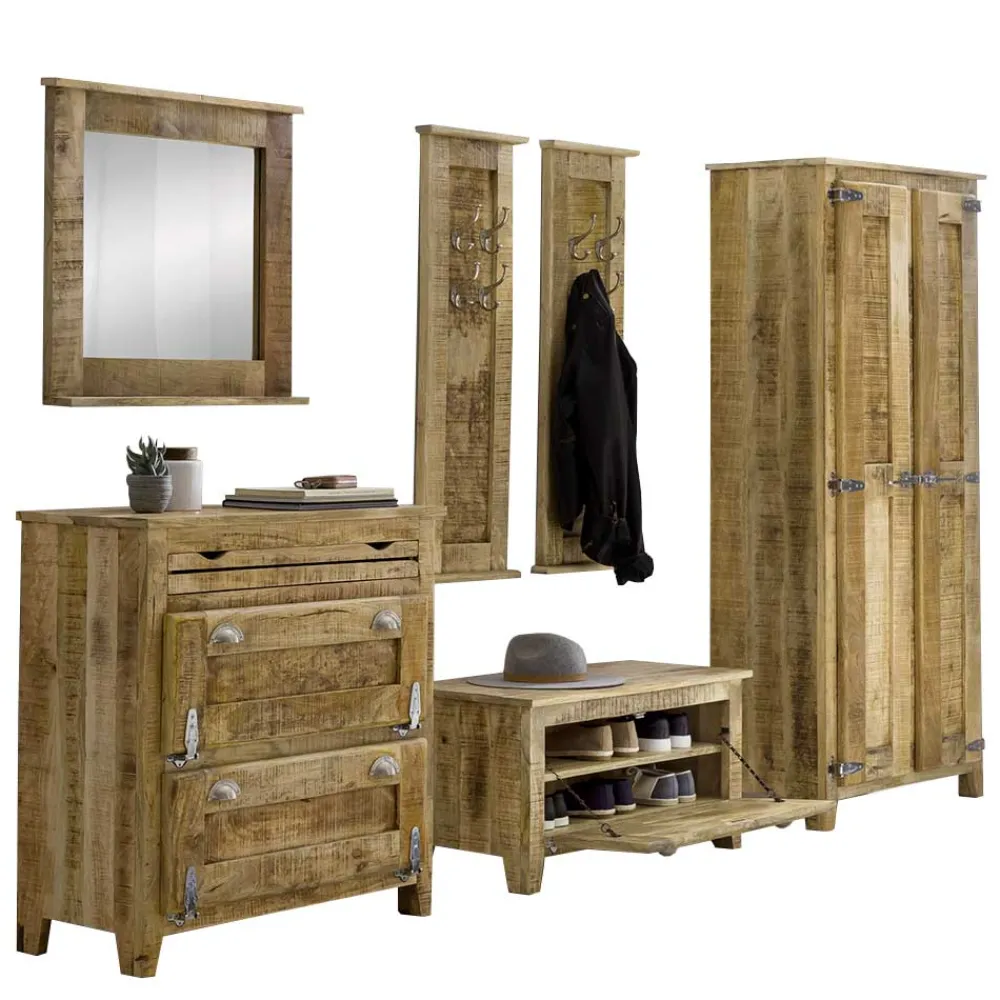 Wohnen Set Design Flur Möbel massiv - Suennas (sechsteilig)