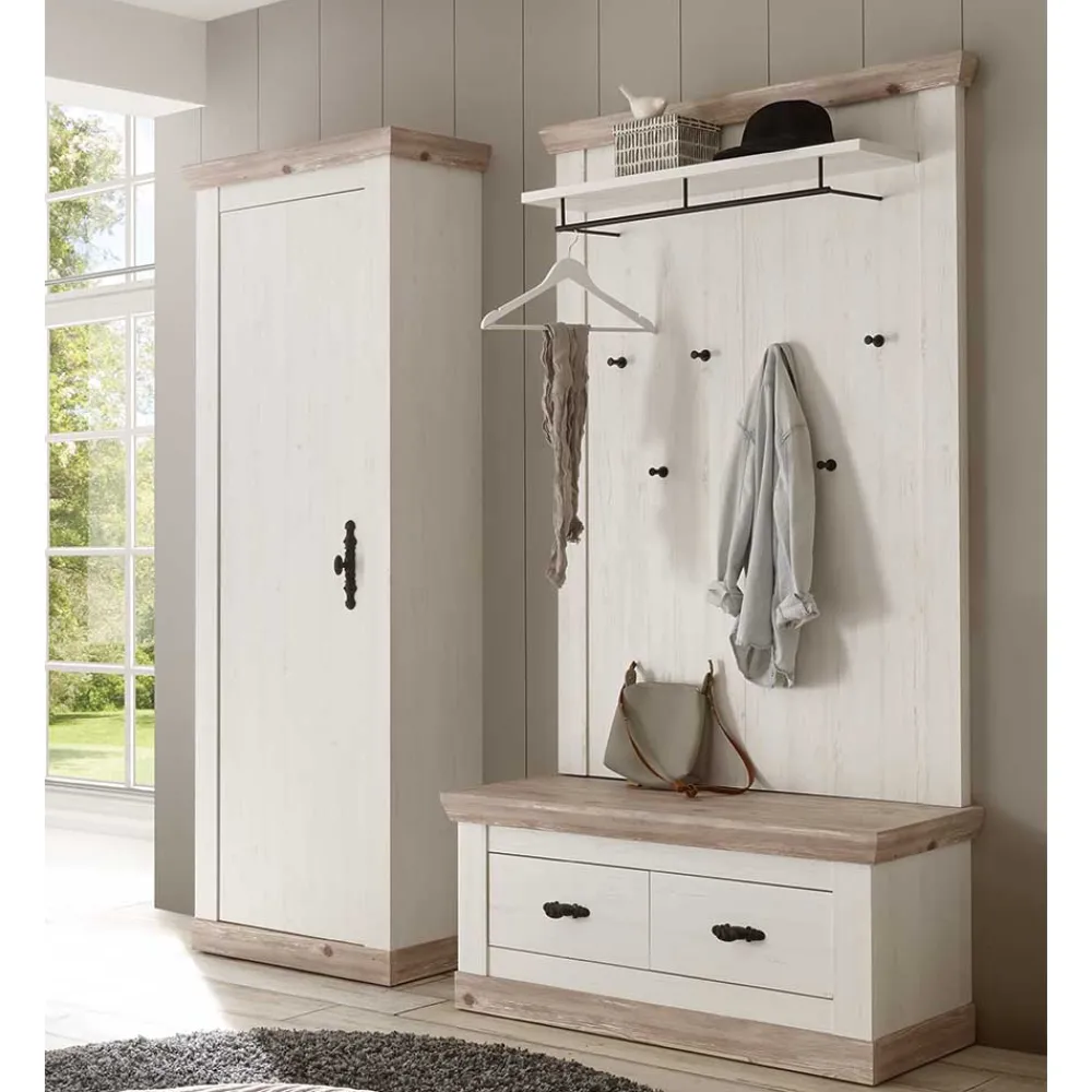 Wohnen Set Dielen Ausstattung mit Schrank - Nedita (dreiteilig)