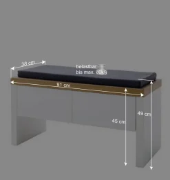 Wohnen Set Dielen Möbel Kombi mit LED - Nusenia (fünfteilig)