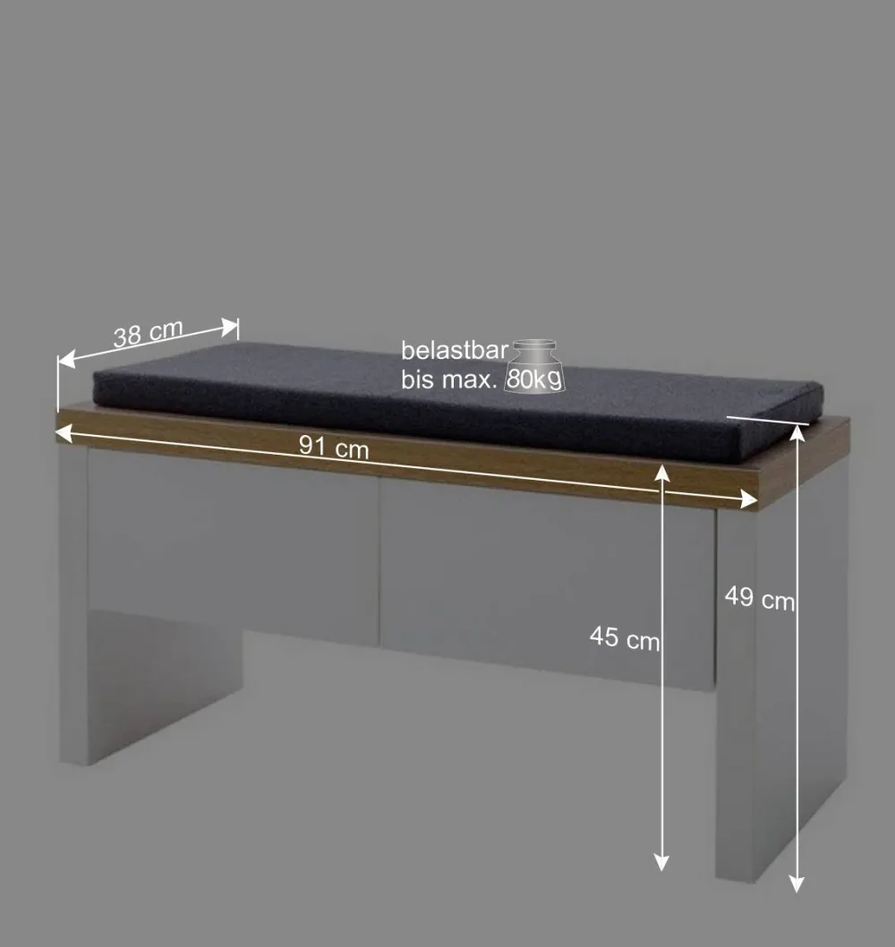 Wohnen Set Dielen Möbel Kombi mit LED - Nusenia (fünfteilig)