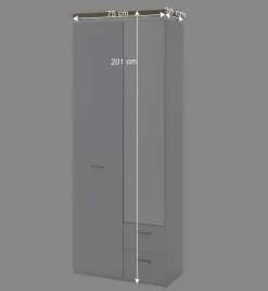 Wohnen Set Dielen Möbel Kombi mit LED - Nusenia (fünfteilig)