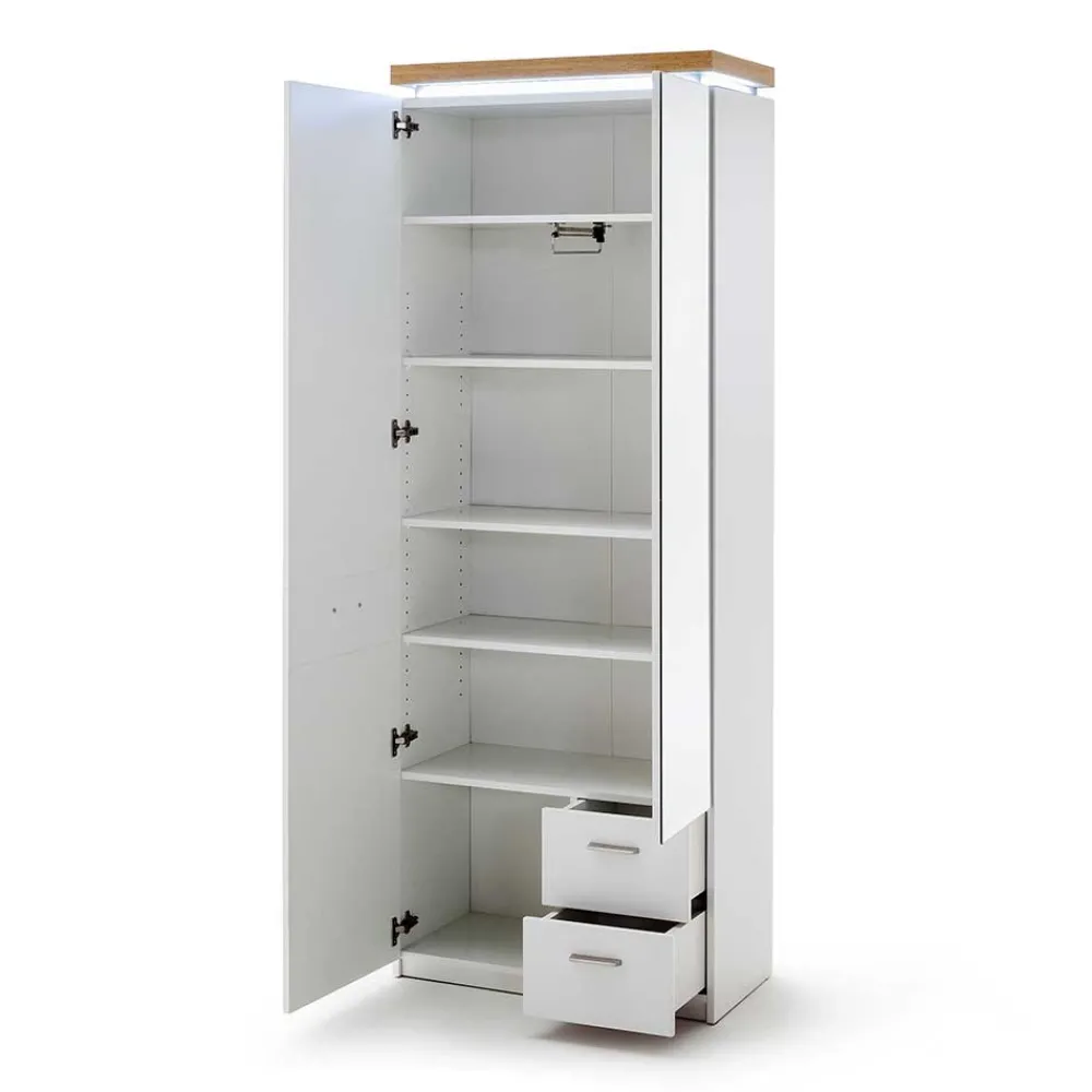 Wohnen Set Dielen Möbel Kombi mit LED - Nusenia (fünfteilig)