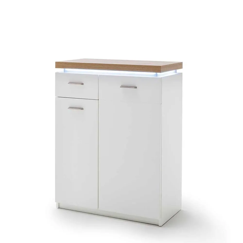 Wohnen Set Dielen Möbel Kombi mit LED - Nusenia (fünfteilig)