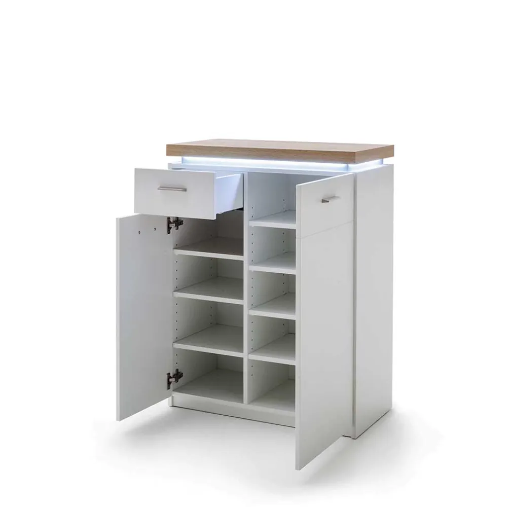 Wohnen Set Dielen Möbel Kombi mit LED - Nusenia (fünfteilig)