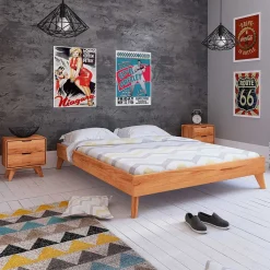 Wohnen Set Doppelbett & Nachtkommoden - Junola I (dreiteilig)