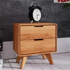 Wohnen Set Doppelbett & Nachtkommoden - Junola I (dreiteilig)