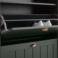 Wohnen Garderoben|Garderoben*Set Flur Einrichtung in Dunkelgrün - Niestov (fünfteilig)