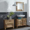 Wohnen Set Holz Badmöbel im Shabby Chic - Suennas (dreiteilig)