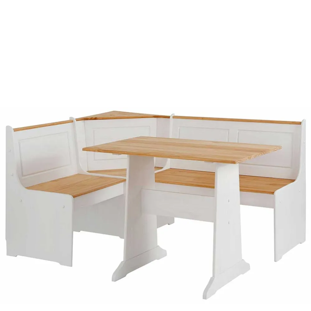 Wohnen Set Landhaus Eckbank & Tisch - Lilien (zweiteilig)