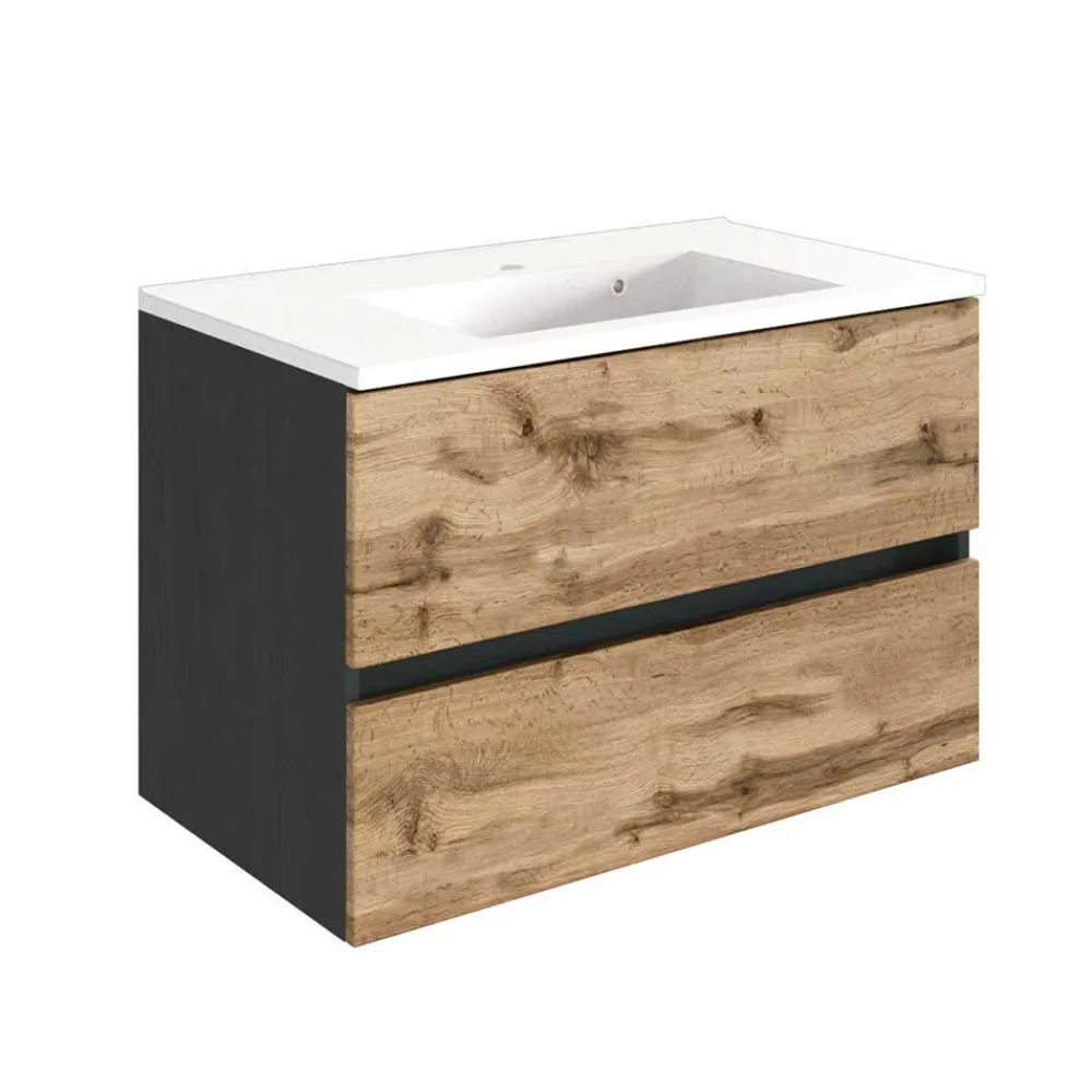 Wohnen Set Waschplatz mit LED Spiegelschrank - Endely (zweiteilig)