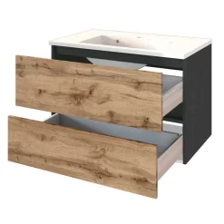 Wohnen Set Waschplatz mit LED Spiegelschrank - Endely (zweiteilig)