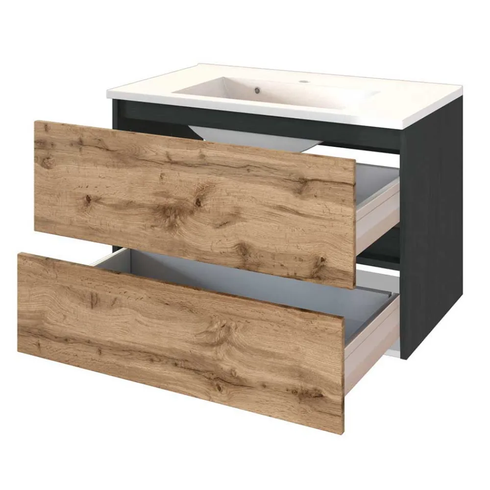 Wohnen Set Waschplatz mit LED Spiegelschrank - Endely (zweiteilig)