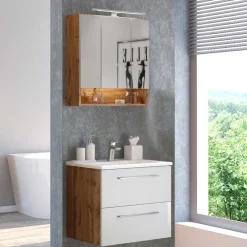 Wohnen Set Waschtisch Kombi in 2 Breiten - Yazemina (zweiteilig)