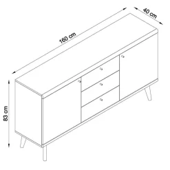 Wohnen Set Wohnzimmer Einrichtung zweifarbig - Cablos (fünfteilig)