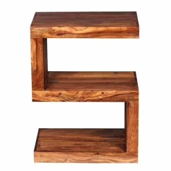 Wohnen Landhausmöbel|Designermöbel*S-Form Design Tischchen Hoslo aus Holz massiv