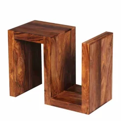 Wohnen Landhausmöbel|Designermöbel*S-Form Design Tischchen Hoslo aus Holz massiv