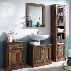 Wohnen Shabby Chic Möbel*Shabby Bad Kombination in Bunt - Jamaica (vierteilig)