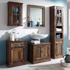 Wohnen Shabby Chic Möbel*Shabby Badmöbel aus Recyclingholz - Jamaica (fünfteilig)