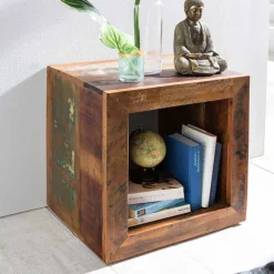 Wohnen Shabby Chic Möbel*Shabby Chic Ablagetisch Dencig in Würfelform halboffen