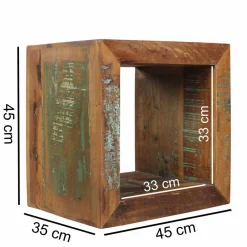 Wohnen Shabby Chic Möbel*Shabby Chic Ablagetisch Dencig in Würfelform halboffen