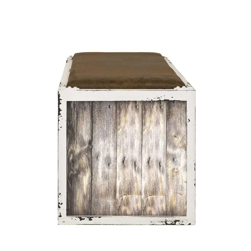 Wohnen Shabby Chic Bank in Weiß & Braun - Beat