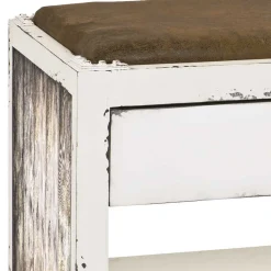 Wohnen Shabby Chic Bank in Weiß & Braun - Beat