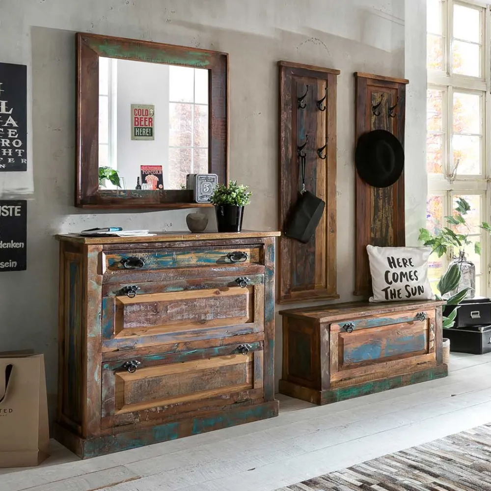 Wohnen Shabby Chic Dielenmöbel Set - Jamaica (fünfteilig)