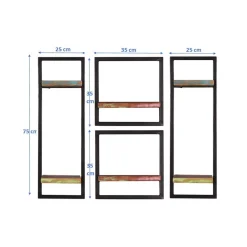 Wohnen Designermöbel|Shabby Chic Möbel*Shabby Chic Hängeregale Set - Jamaica (vierteilig)