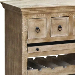 Wohnen Shabby Chic Küchenwagen aus Holz Grey Wash - Abid