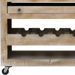 Wohnen Shabby Chic Küchenwagen aus Holz Grey Wash - Abid