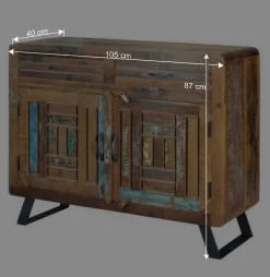 Wohnen Shabby Chic Kombi-Kommode aus Recyclingholz - Tunar