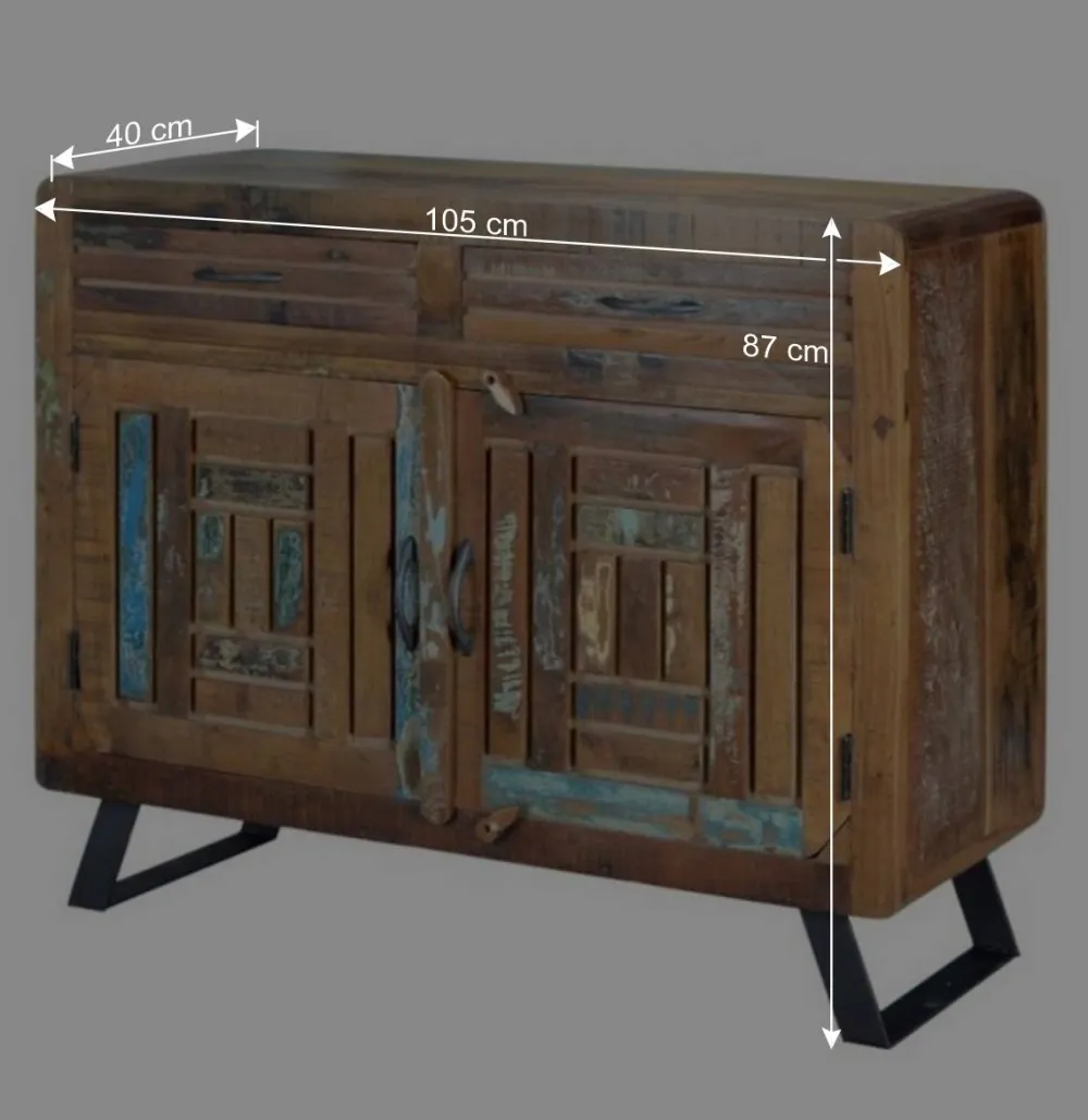 Wohnen Shabby Chic Kombi-Kommode aus Recyclingholz - Tunar